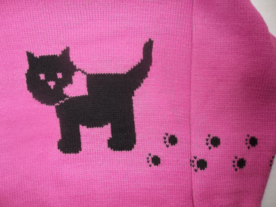 Kitty Cat Sweater Custom Design Handmade - Etsy