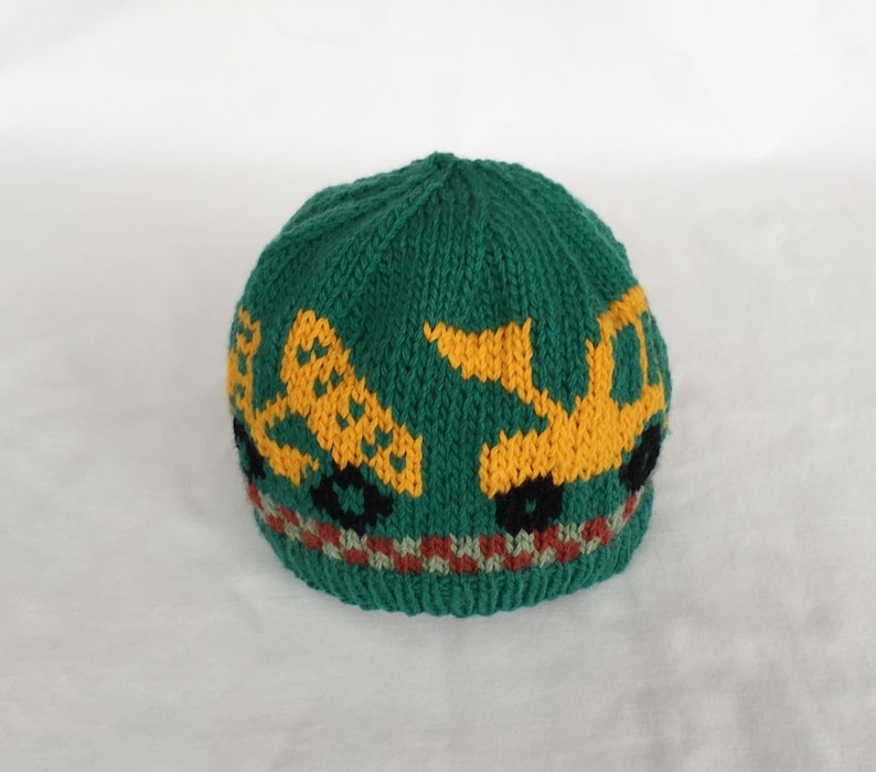 Boys Front End Loader & Dump Trucks Hat Knitting Pattern Hat also available in my Etsy store image 2