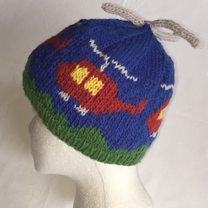Helicopter Hat Knitting Pattern Worsted Weight Yarn