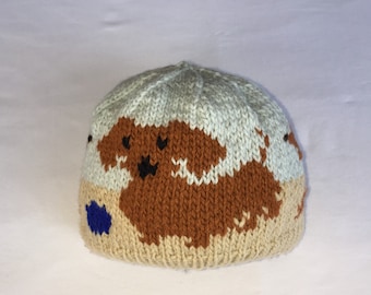 Darling Dachshunds Hat Knitting Pattern Original Design (Hat also available in my Etsy store)