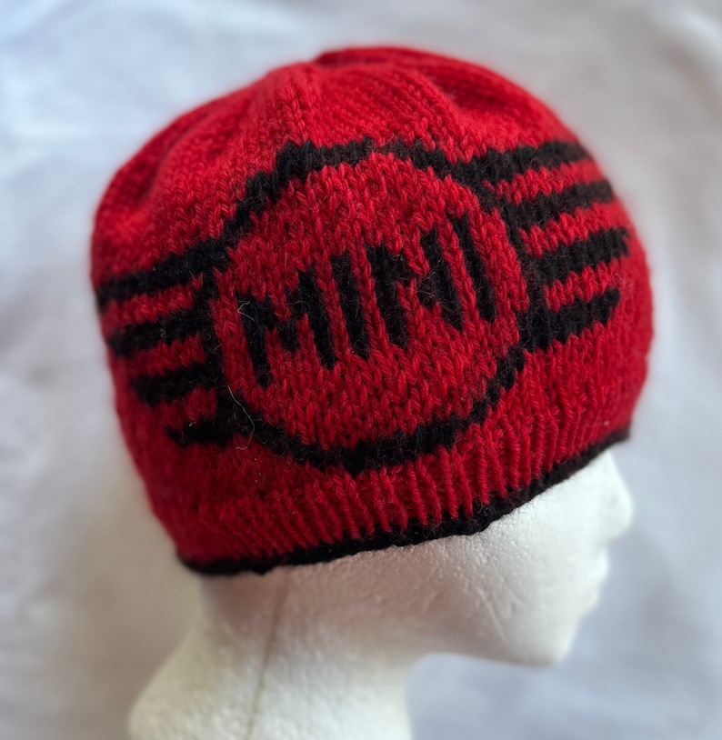 Mini Cooper Hat Adult Med-Lg,Red/Blk