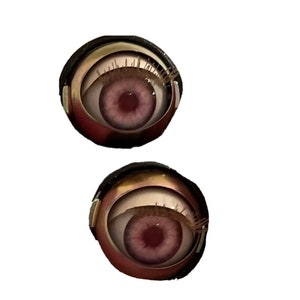 Poppenogen, ogen 14 mm, ogen Margon, lavendelroze, blonde wimpers, slaapogen, bewegende ogen, vervangende onderdelen, vintage, dode inventaris, carpatina