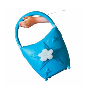 Modepuppen Geldbörse Tasche Blaue Sterne Blume Passt Barbie & Ähnliche Puppen Öffnet Schließt