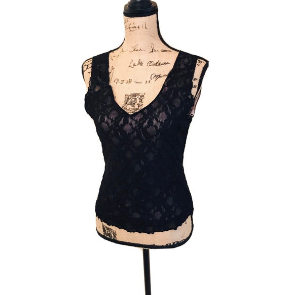 Vintage Tank Top, B. Smart, Stretch Lace Tank Top… - image 2