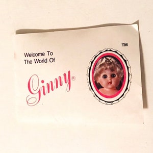 Ginny Doll, Vintage, Cartolina, Ginny Doll Club, Anni '80, Da collezione, Ephemera, Dakin, Gund, Accessorio per bambola Ginny