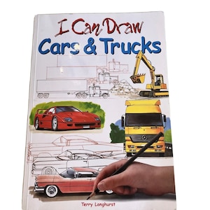 I can draw cars and trucks, Book, By Terry Longhurst, Children’s, How To, Drawing Art, Rare book, vintage book