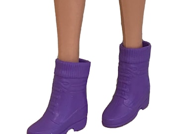 Vintage Mattel Barbie Doll-schoenen uit de jaren 80: paarse vinyl wandelschoenen