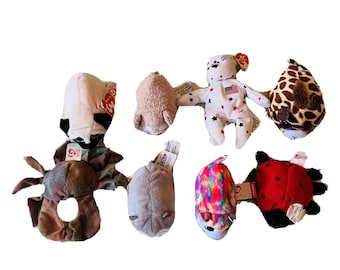 Cinq figurines de bébé en peluche Mini Ty Beanie Voir la description pour  plus de détails -  France