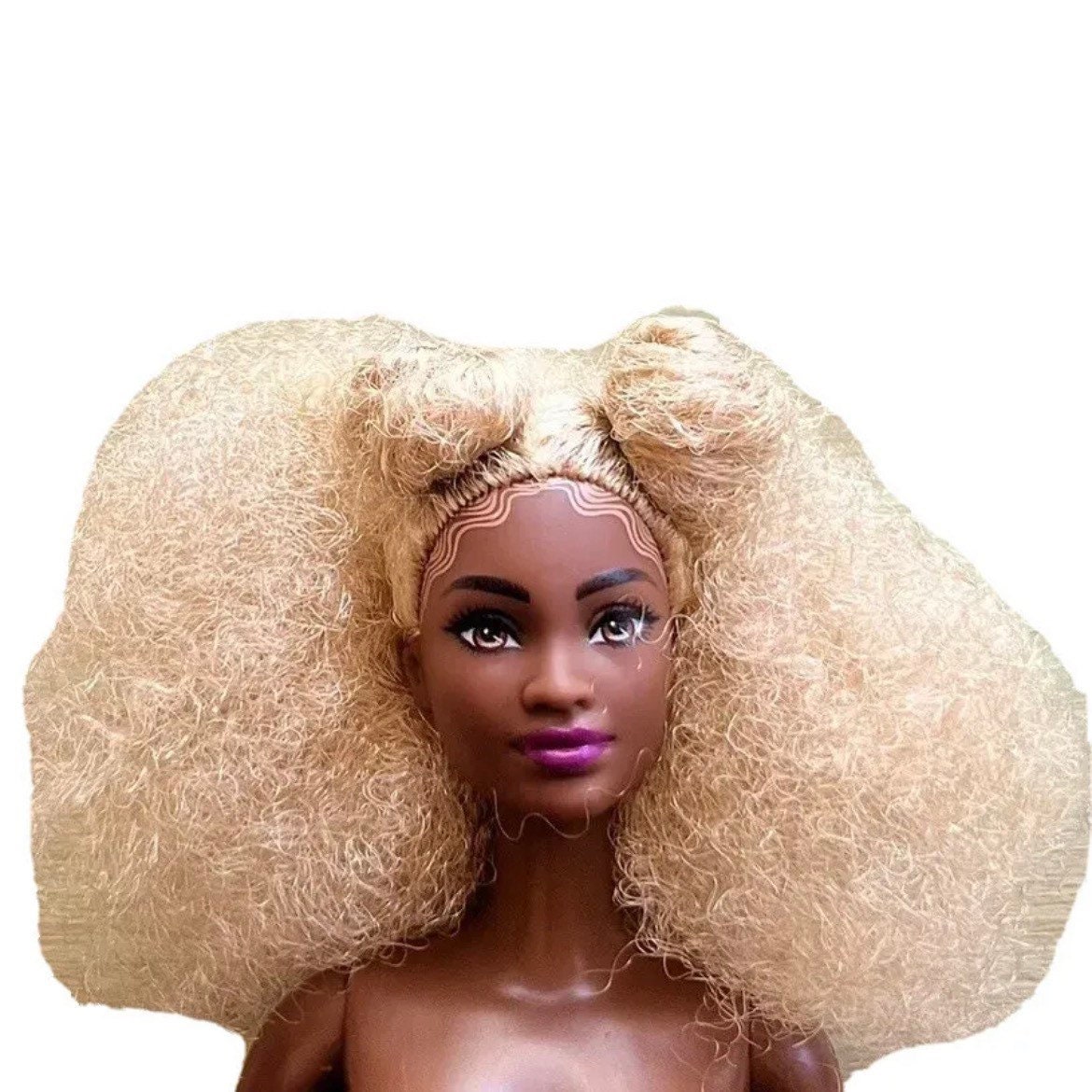 Black doll with blonde hair hotsell