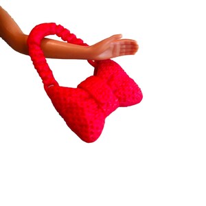 Rote Fliege Tasche für Barbie & ähnliche Mode-Puppen Handtasche Handtasche Zubehör