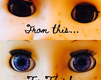 American Girl Doll, Eye Swap Kit, Doll Eye Kit, DIY Kit, Replacement Eyes, Repair, OOAK Doll, Custom Doll, Art Doll, 18 inch doll, Doll Eyes