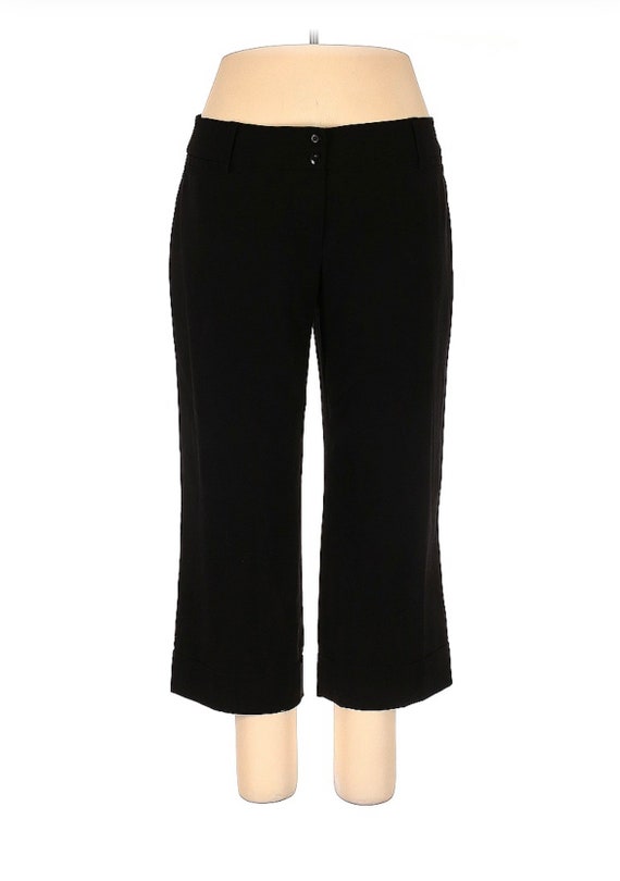 Vintage AGB Black Capri Pants Womens Size 14 Low Rise Stretch Career Preppy  