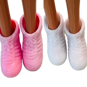 Vintage Barbie Fashion Doll Hiking Boots Retro 1980s Hard Plastic