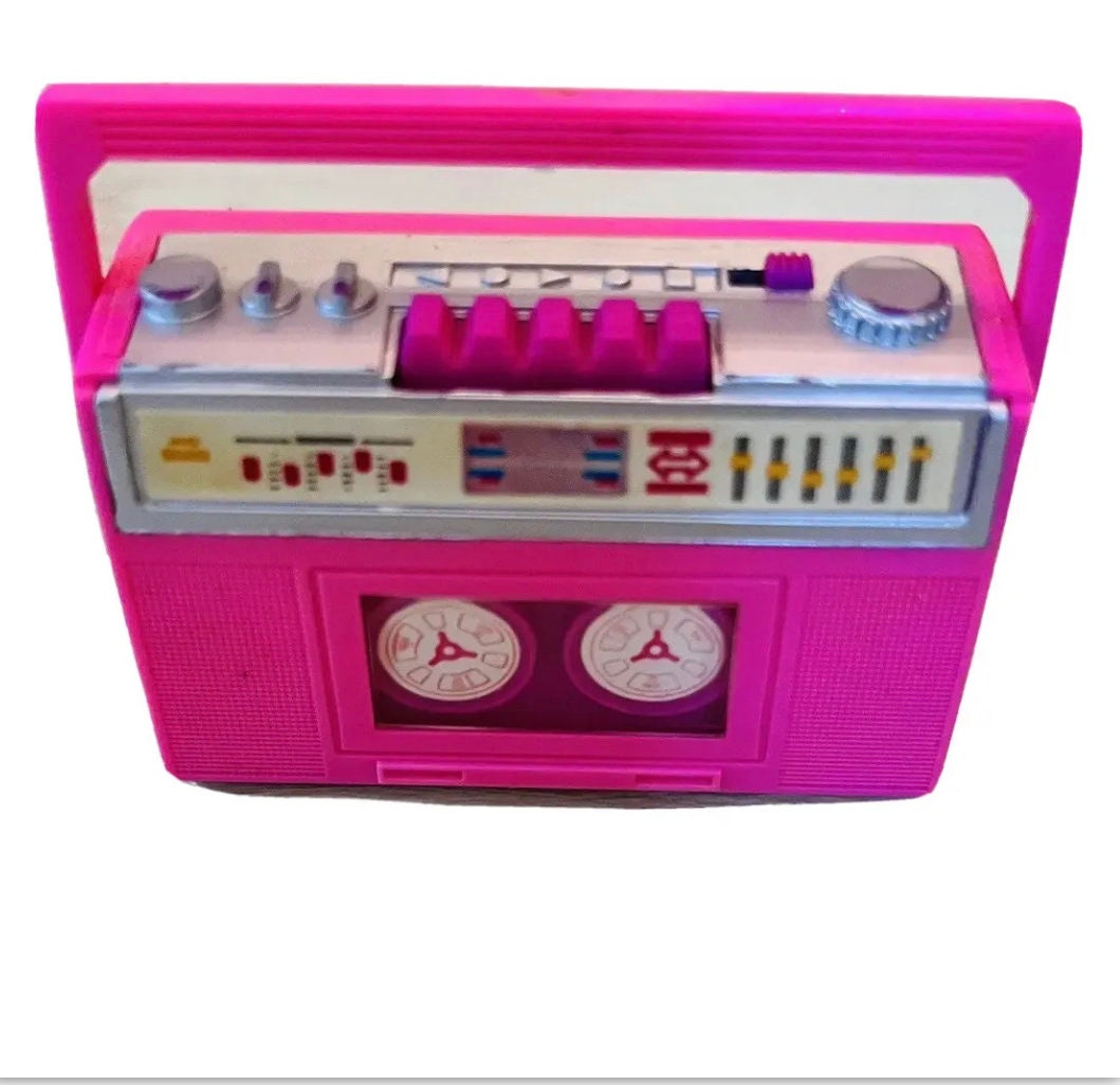 Vintage Barbie Action Accents Doll Tape Deck Radiocassette Windup Boombox RARE Tested Working Etsy