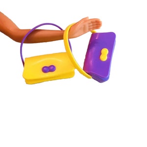 Modepuppentaschen 2 Lila Gelb Vintage Geldbörsen Passend für Barbie & Ähnliche Puppen