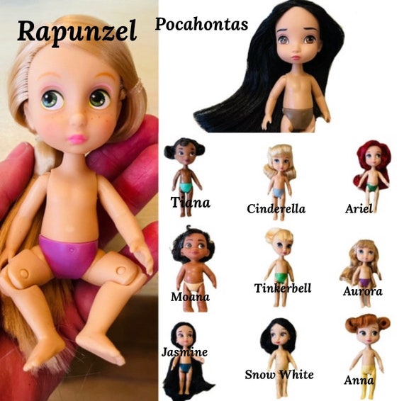 Mini poupée princesse, 5 pouces, collection Disney Animators, nue