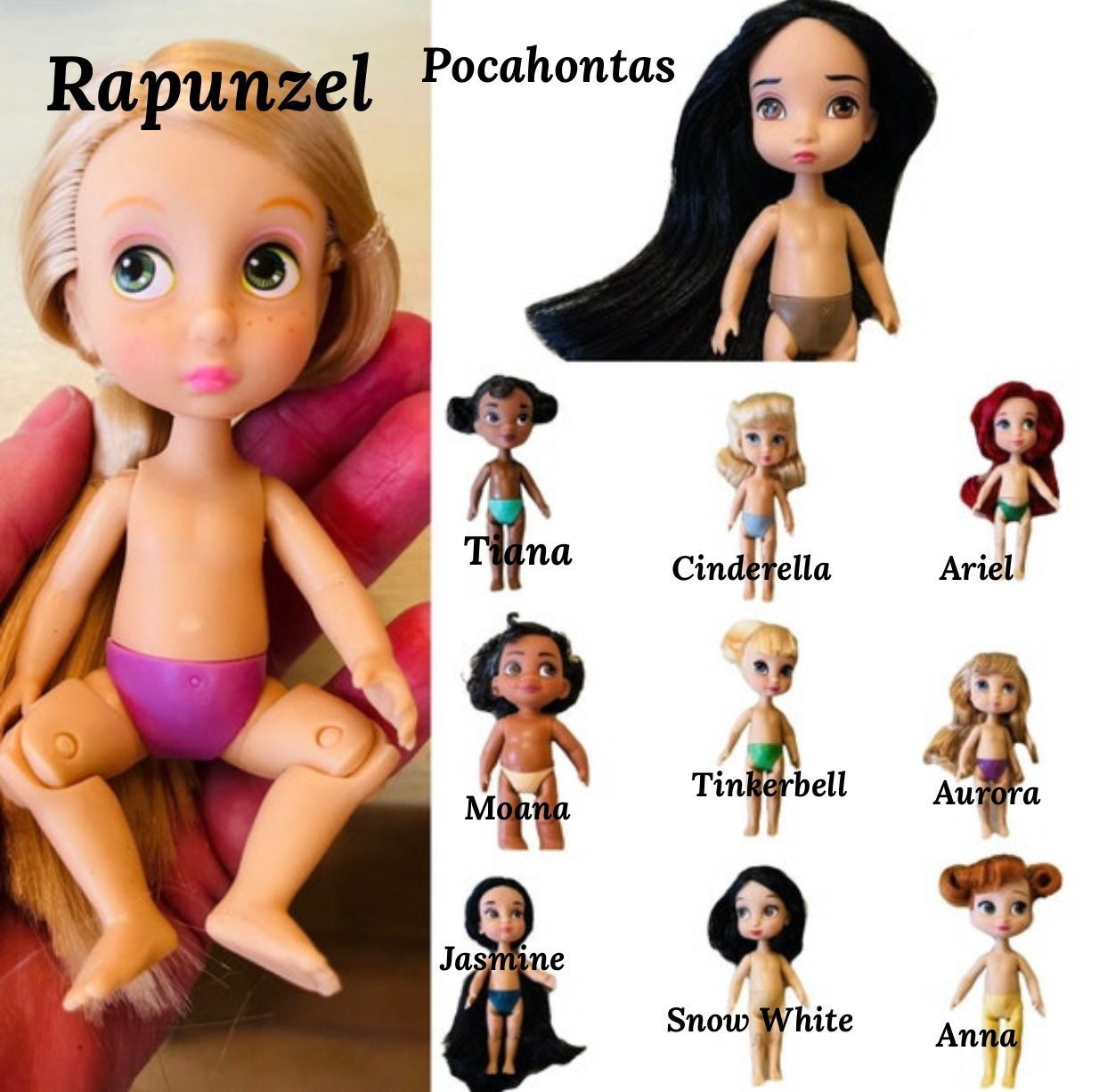 Mini Princess Doll 5 Inch Disney Animators Collection Nude - Etsy Norway Mini Princess Doll 5 Inch Disney Animators Collection Nude - Etsy Norway