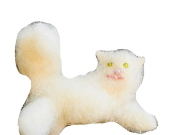 Cat, Pet, Toy, Barbie, Vintage Barbie, Cat Toy, Needle Felted, Fashion Doll, Barbie Pet, Display, Kitty Kapers, Handmade Replica For Barbie