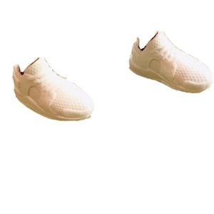 Doll Shoes, Flat Foot Doll Shoes, Barbie Shoes, Blythe Shoes, Mattel, Sneakers, Trainers, 2015, White, Vinyl