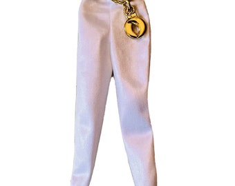 Vintage Barbie, Earring Magic Fashion, #4528, White Satin Pants, 1992, Moon Belt, Rare Outfit