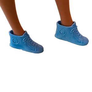Vintage Barbie Doll Hi Top Chuck Taylor Sneakers Blue Squishy Vinyl Rare Shoes