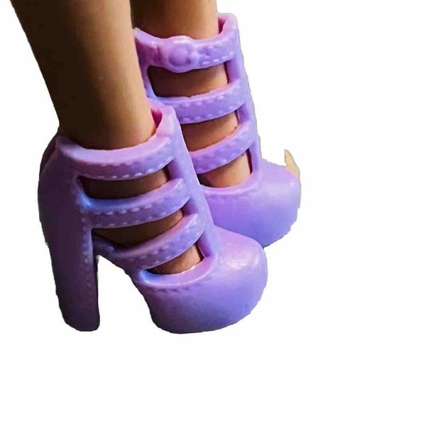 Barbie Fashion Fever Doll Shoes Strappy Lavender High Heels B Soles Fashionistas