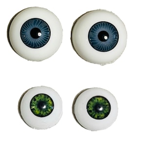Vintage Tallinas Green 14mm Doll Eyes Half Round Replacement Reborn Unused 26mm Gray
