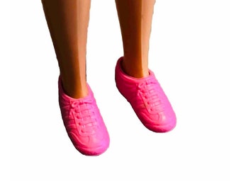Vintage Mattel Barbie Skipper Doll tennisschoenen sneakers donkerroze jaren 1980