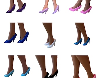 Vintage Barbie Fashion Doll Shoes Classic High Heel Pumps 1980s-90s