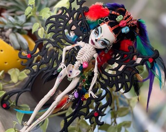 OOAK Collectible Doll - Dia de los Muertos  - Custom Monster High Repaint Restyle