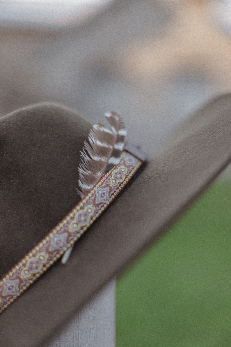 Cowboy hat band, bohemian accessories, country accessories, hat accessories, bohemian style, hat, boho, hatband with pompom image 5