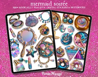 Realistic Digital Stickers Set | Mermaid Soirée | Digital Notebooks | Digital Goodnotes & Notability Stickers | Digital Planner Stickers