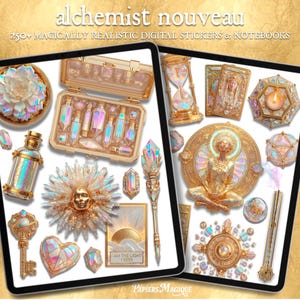 Realistic Digital Stickers Set | Alchemist Nouveau | Digital Notebooks | Digital Goodnotes & Notability Stickers | Digital Planner Stickers