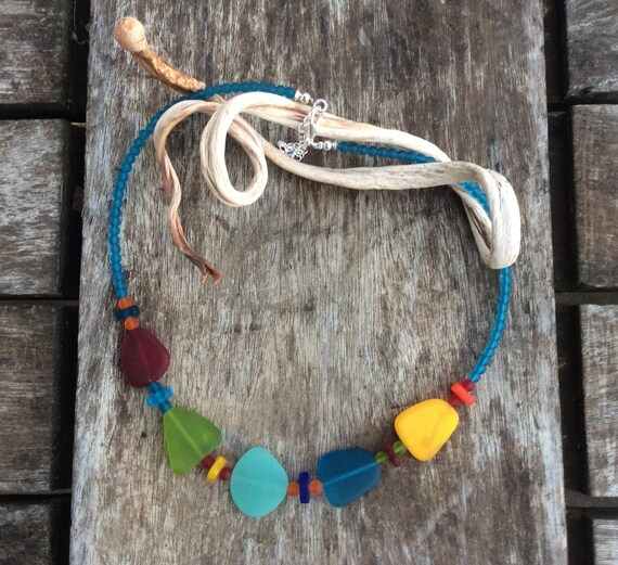 Sea glass statement best sale necklace