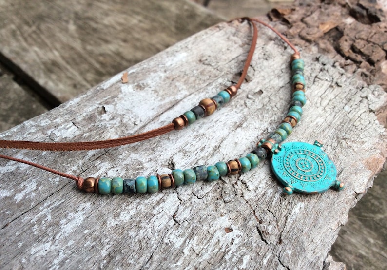 Boho necklace for women, Modern jewellery, Charm necklace, Bohemian necklace women, Tribal necklace, Boho jewelry for women image 3