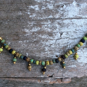 Bohoketting, aardmoederketting, korte bohoketting, eenvoudige ketting, bohoketting, bohoketting voor vrouwen, hippieketting, cadeau-idee