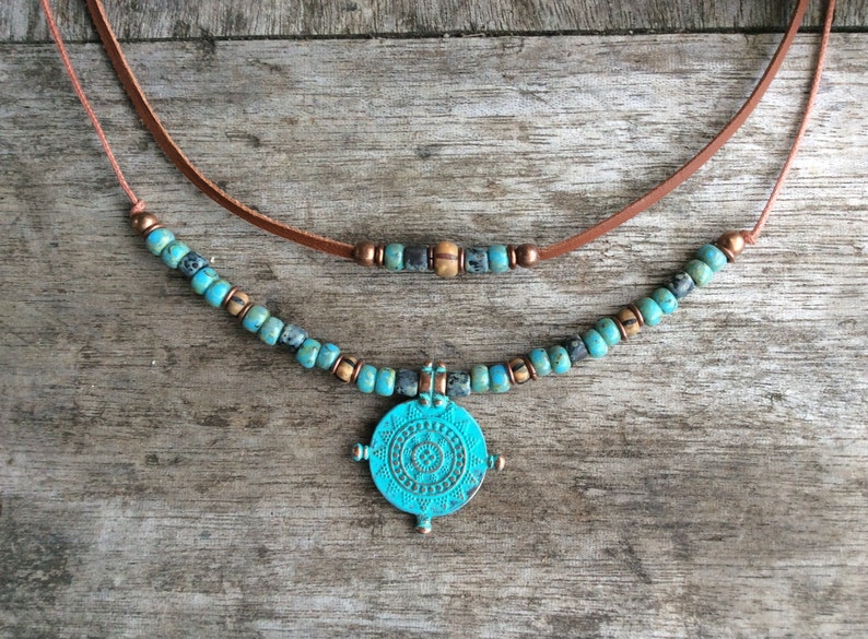 Boho necklace for women, Modern jewellery, Charm necklace, Bohemian necklace women, Tribal necklace, Boho jewelry for women image 1