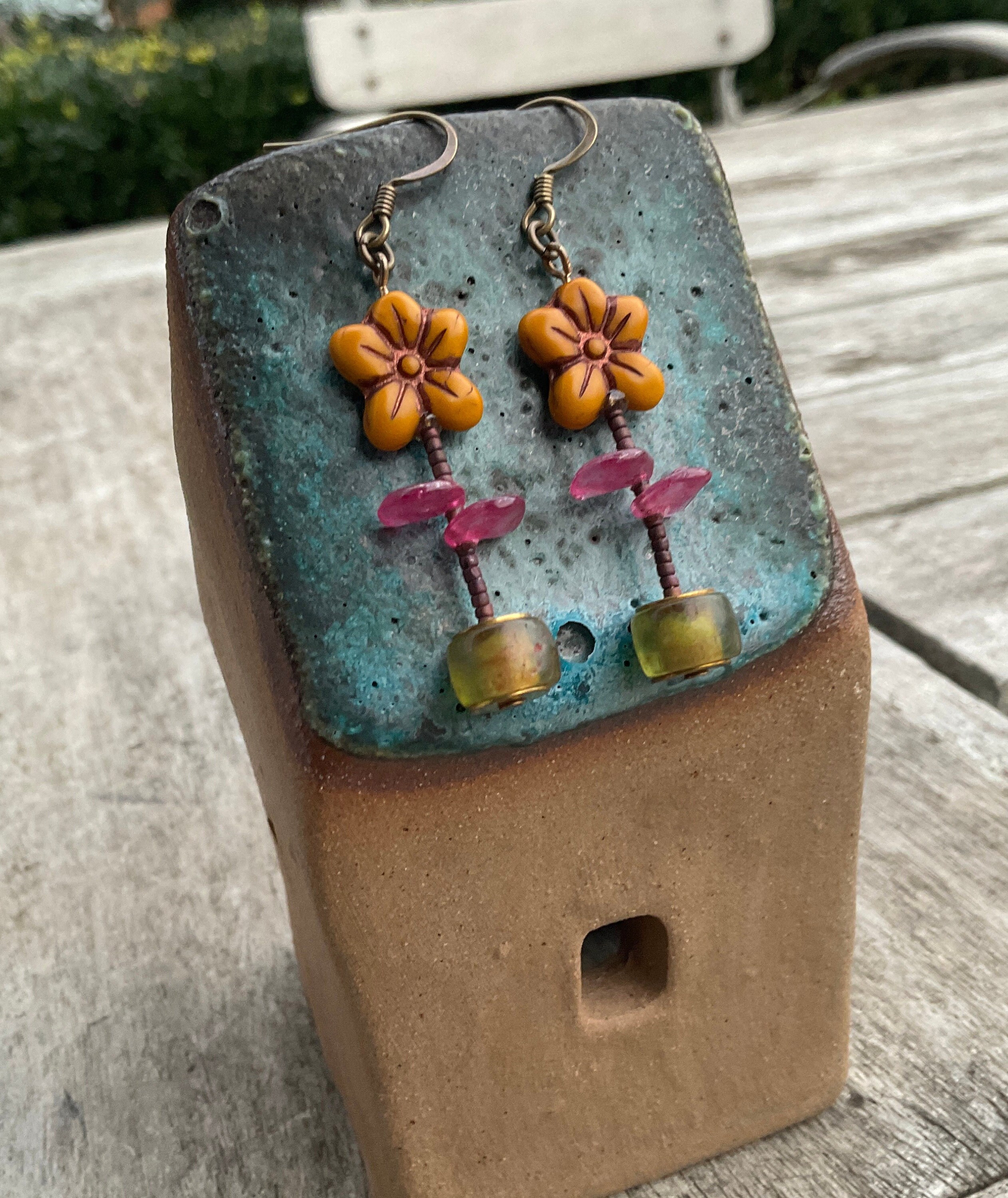 【Mikshimai】DAISY EARRINGS Daisy Earrings with Natural Pearl, Perfect for Spring and