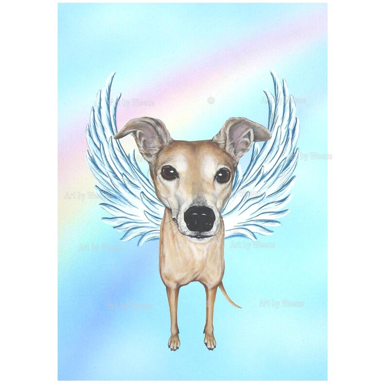Greyhound Greyhound Angel Greyhound Art Dog Angel Etsy