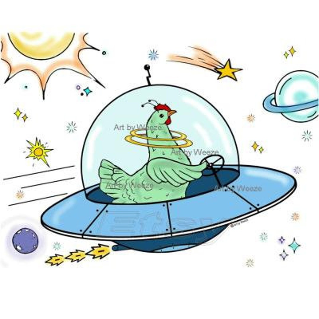 Extraterrestrial Chicken, Spaceship, Chickens, UFO Art, UFO, Alien ...