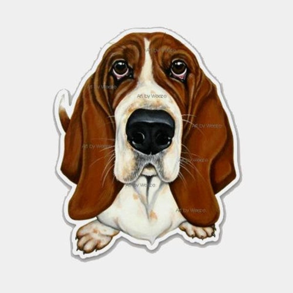 Basset Hound Sticker, Basset Hound Decal, Vinyl Decal, Basset Sticker, Dog Breed Sticker, Vinyl Die Cut Sticker, Waterproof Sticker