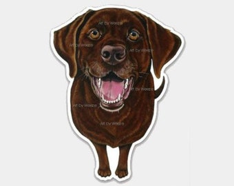 Chocolate Lab Sticker, Chocolate Labrador Retriever, Chocolate Lab Decal, Vinyl Decal, Dog Breed Sticker, Vinyl Die Cut Sticker, Labs