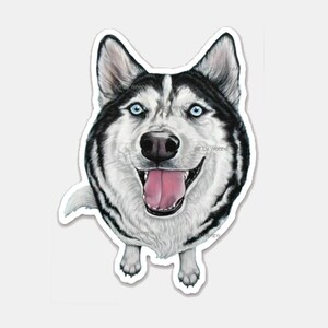 Husky Sticker, Husky Decal, Siberian Husky, Vinyl Decal, Vinyl Die Cut Sticker, Waterproof Sticker, Dog Breed Stickers, Water Bottle Sticker