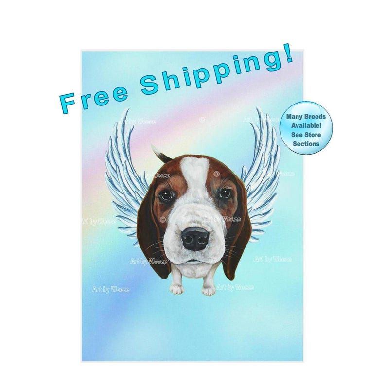 Beagle Free Shipping! Beagle Angel Beagle Picture Pet Memorial Beagle With Wings Dog With Angel Wings Dog Angel Beagle Art