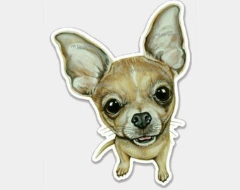 Chihuahua Sticker, Chihuahua Decal, Vinyl Decal, Vinyl Die Cut Sticker, Waterproof Sticker, Dog Breed Stickers, Water Bottle Sticker