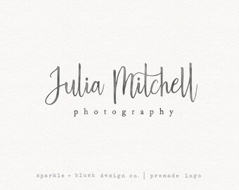 Premade Photography Logo Simple Modern Signature Cursive Handwritten Textured Style Script Minimalist Watermark Pretty Font Feminine (e602)