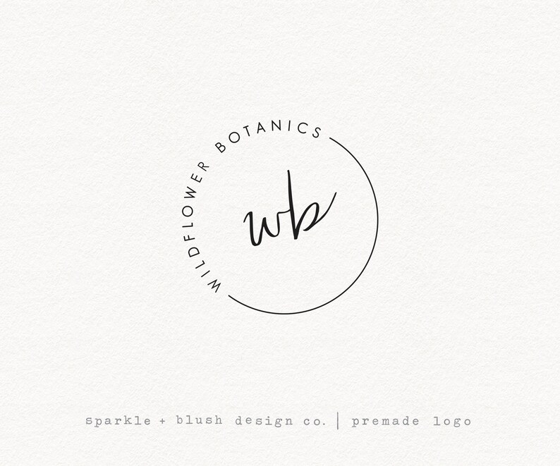 Premade Circle Round Initials Logo Clean Simple Sans Serif Contemporary Modern Design Photographers Photography Instagram Minimalist (e844)
