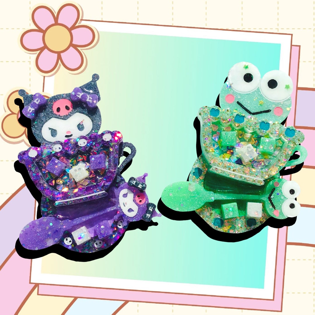 Tea Time inspired Kawaii Resin Bag Charm Hand painted Eco friendly tea-time-inspired-kawaii-resin-bag-charm-hand-painted-eco-friendly