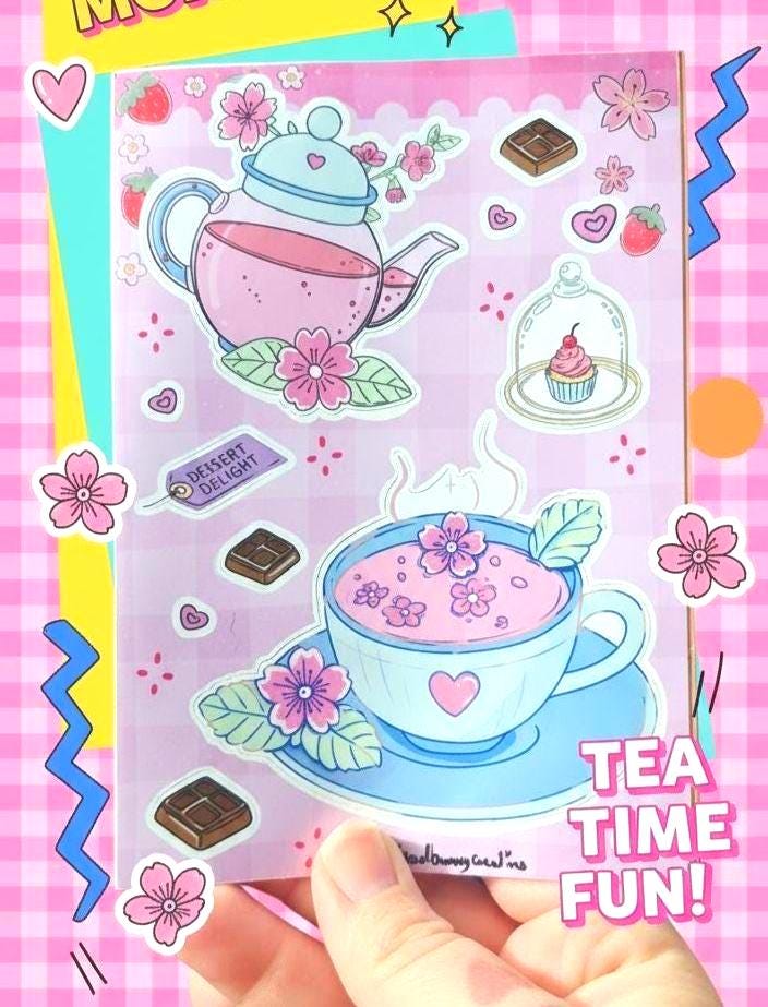 Kawaii Food Sticker Sheet – A6 Matte Vinyl Stickers | Cute Planner ...