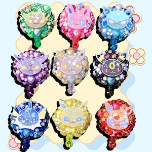 P.Pocket style badge reels made from bio resin, eev, vapor, flare, jolt, espe, umbre, glace, leafe, sylve,  Poketto fan